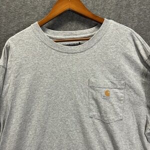 Carhartt T-Shirt Men's XL Heather Gray‎ Loose Fit Heavyweight Long Sleeve